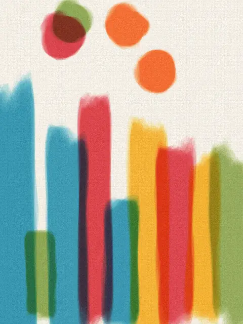 Bloom design f3a4: soft watercolor landscape art print in the Citrus palette, paper linen, subject skyline