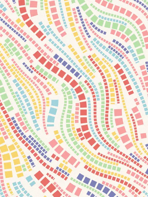 Current design 6c2e: mid-century ribbon flow art print in the Sorbet palette, size large, flow calm
