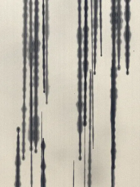 Drip No. 2: moody dripping paint abstract art print in the Bone & Ink palette, density sparse, balance balanced