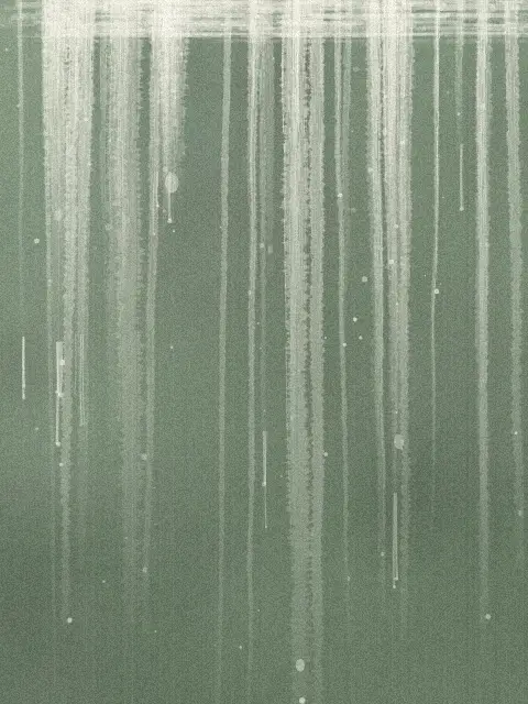 Drip design a24a: moody dripping paint abstract art print in the Sage palette, density heavy, edges raw