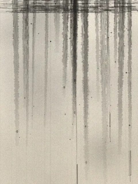 Drip No. 3: moody dripping paint abstract art print in the Ink on Bone palette, density medium, edges raw