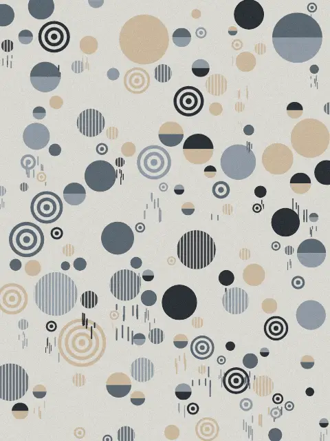 Drizzle design 6b14: graphic rain line art print in the Grey Day palette, density packed, spread 45