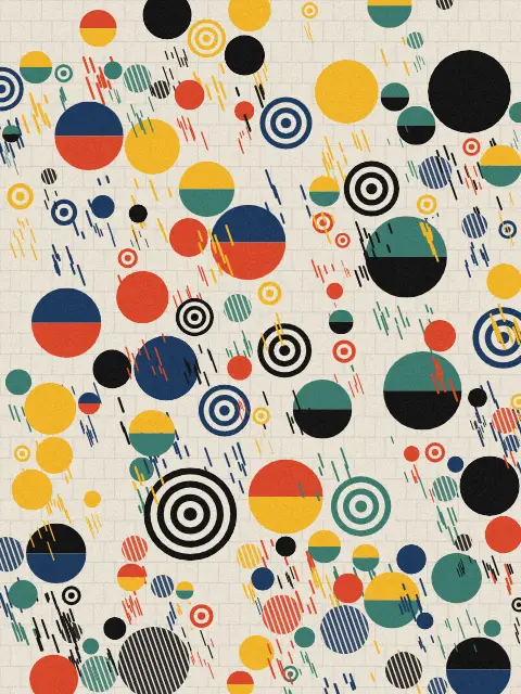 Drizzle No. 1: graphic rain line art print in the Morning Tide palette, density packed, spread 15
