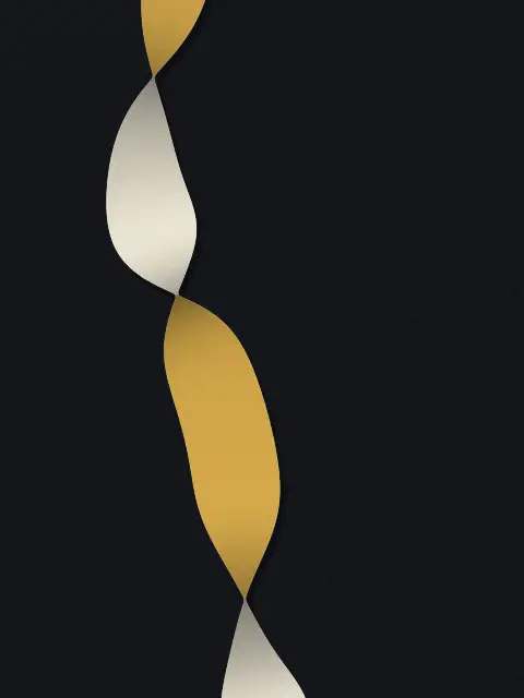 Ribbon design 3846: folded ribbon abstract art print in the Midnight Gold palette, ribbons single, twist soft folds