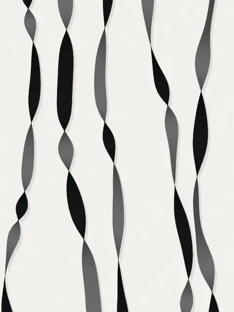 Ribbon design d7cc: folded ribbon abstract art print in the Monochrome palette, ribbons cascade, twist twisting