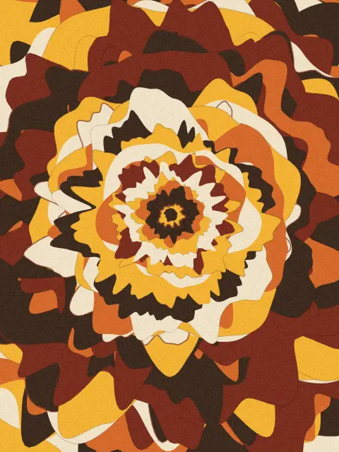 Rings design 22de: tree ring abstract art print in the Autumn palette, shape free form, age mature