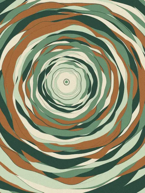 Rings design b8ce: tree ring abstract art print in the Moss palette, shape free form, age ancient