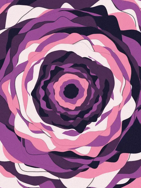 Rings design c95e: tree ring abstract art print in the Nightshade palette, shape free form, age mature