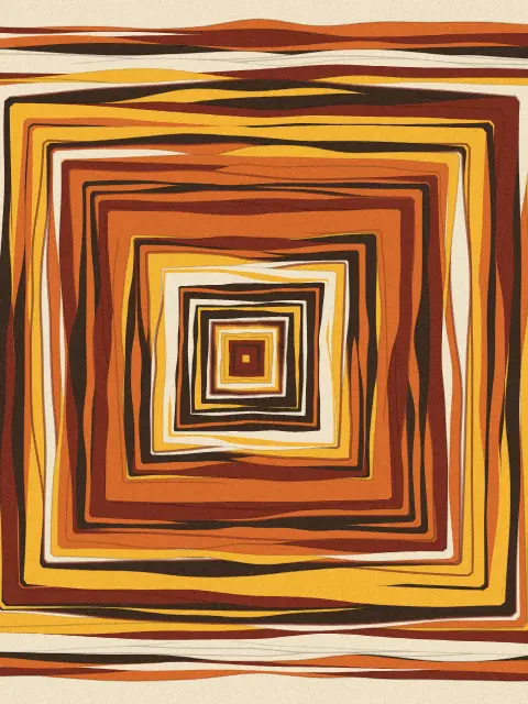 Rings design df84: tree ring abstract art print in the Autumn palette, shape square, age ancient