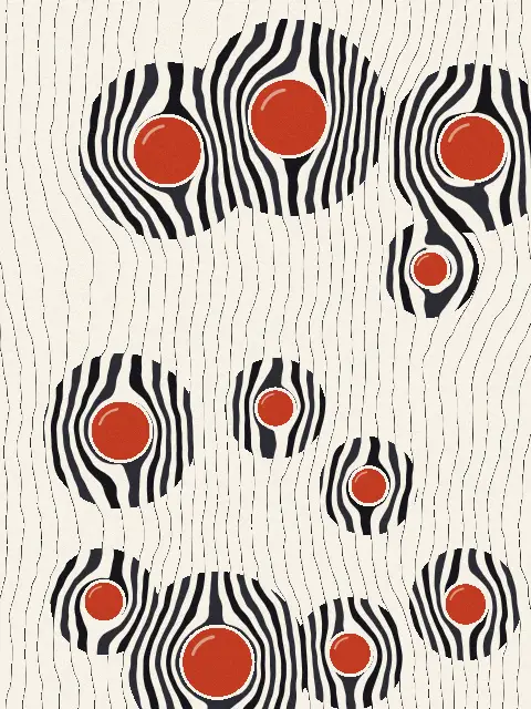 Waves design 6758: stream flow abstract art print in the Inkwell palette, direction downstream, stones rapids
